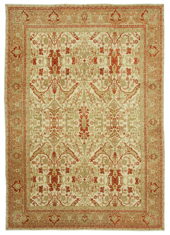 8' 8'' x 12' 6'' Hand-Knotted Oushak Rug