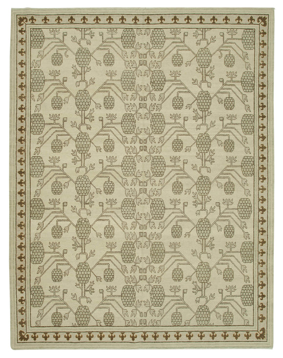 9' 3'' x 11' 11'' Hand-Knotted Oushak Rug
