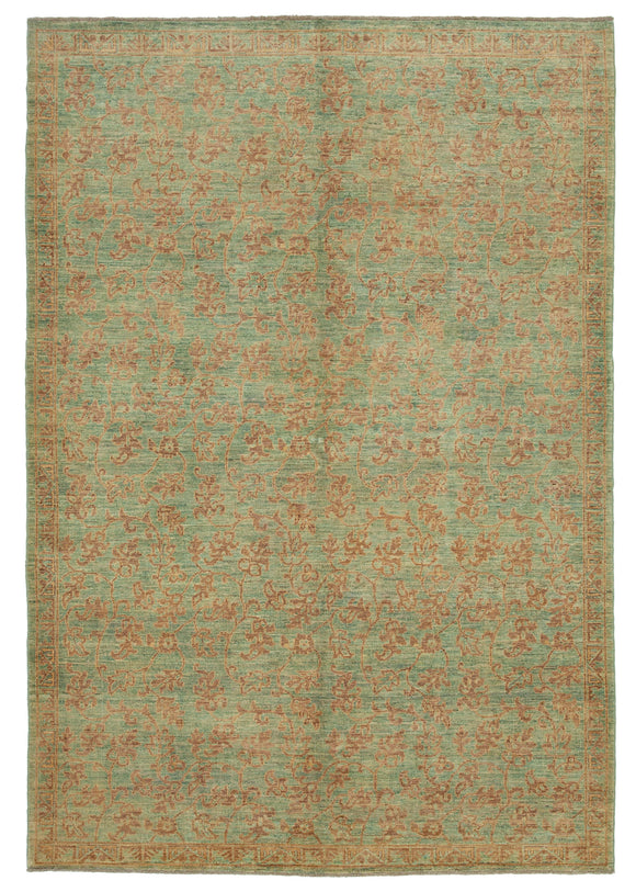 6' 2'' x 8' 10'' Hand-Knotted Oushak Rug