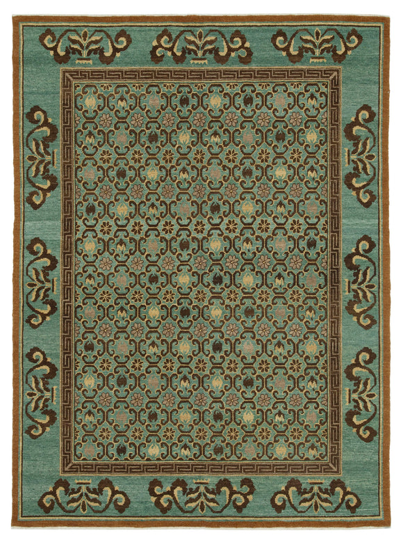 6' x 8' 1'' Hand-Knotted Oushak Rug