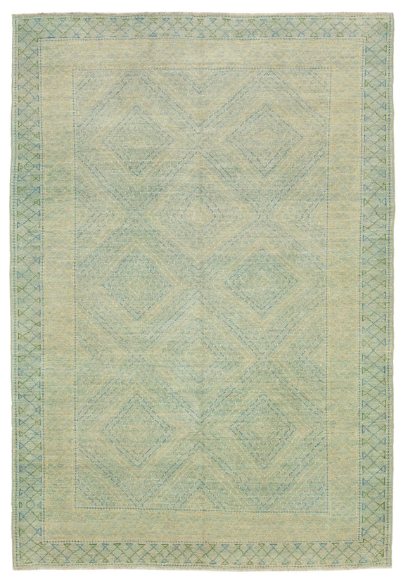 6' 2'' x 8' 10'' Hand-Knotted Oushak Rug