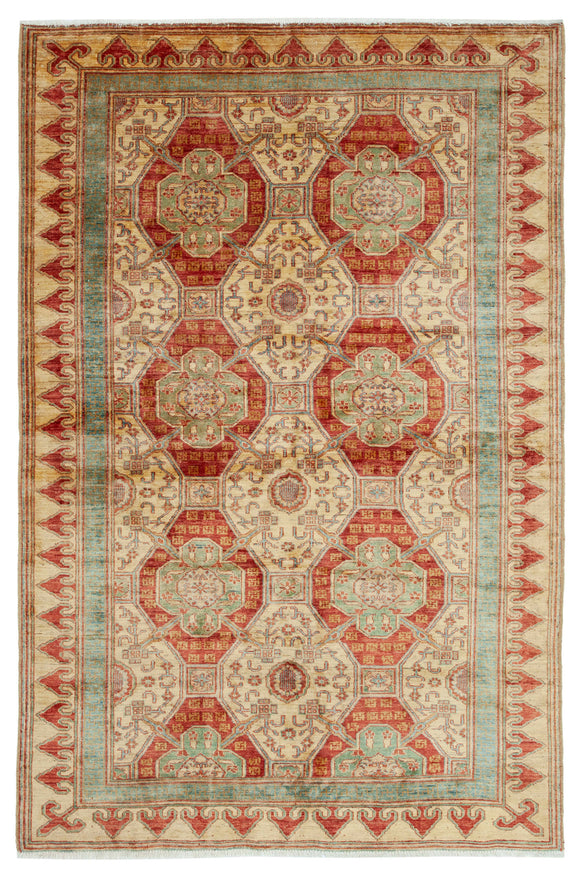 6' 1'' x 9' Hand-Knotted Oushak Rug