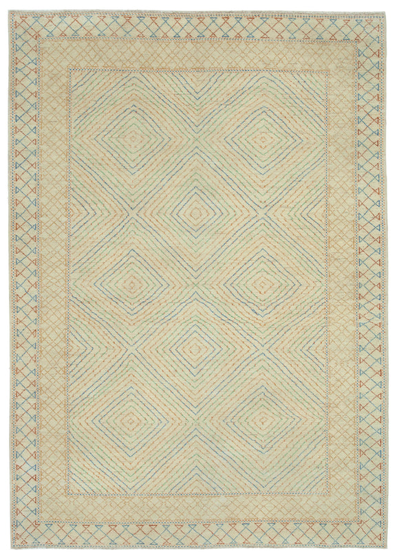 6' 2'' x 8' 9'' Hand-Knotted Oushak Rug