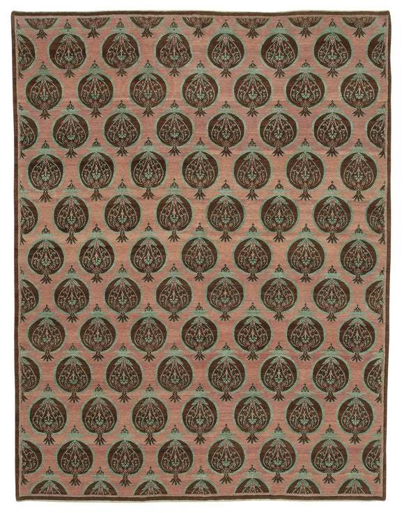 9' x 11' 11'' Hand-Knotted Oushak Rug