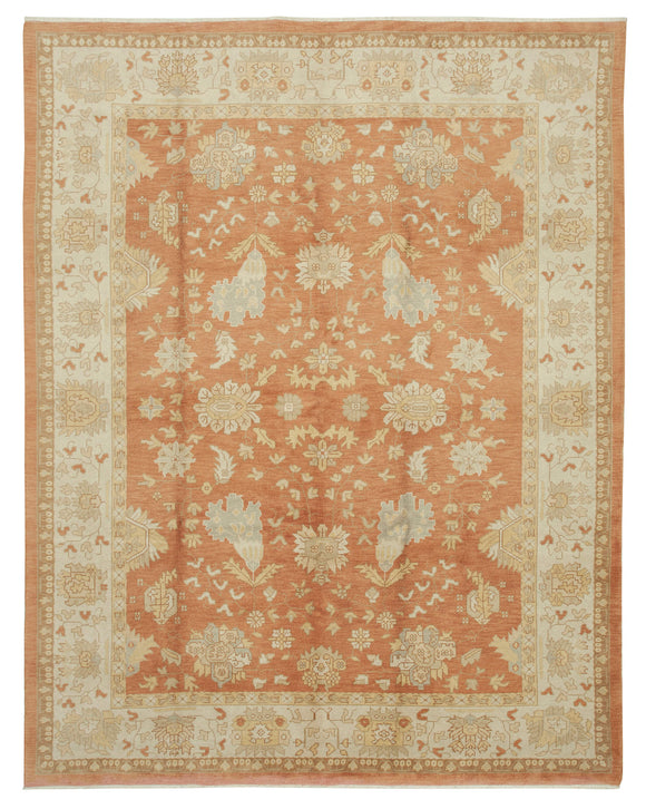 9' x 12' Hand-Knotted Oushak Rug