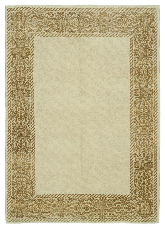 6' 11'' x 9' 8'' Hand-Knotted Oushak Rug