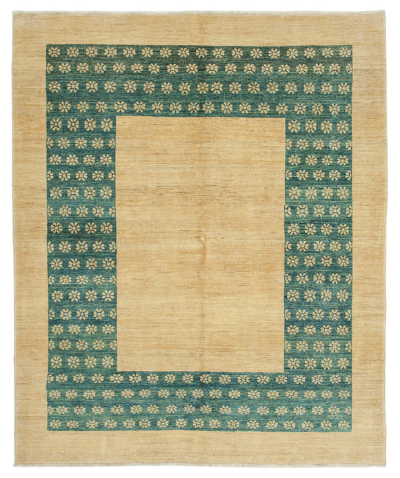 6' 6'' x 7' 10'' Hand-Knotted Oushak Rug