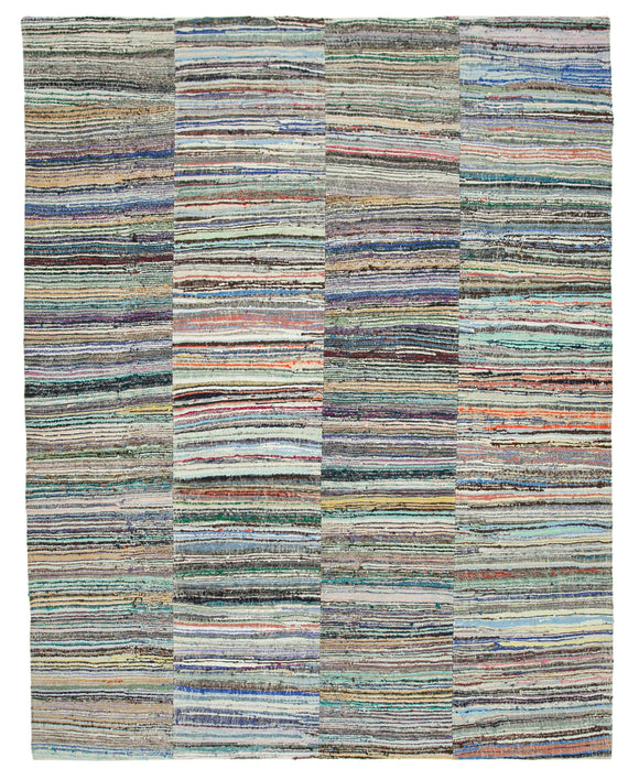9' 2'' x 11' 8'' Vintage Turkish Patchwork Kilim Rug