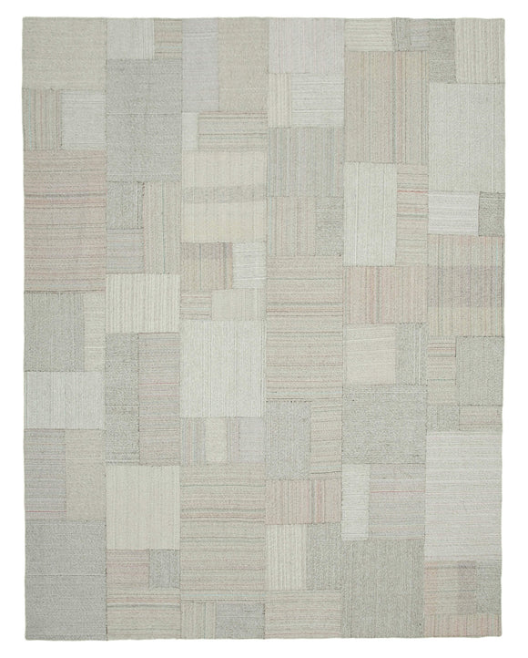 10' 4'' x 13' 5'' Beige Kilim Patchwork Rug