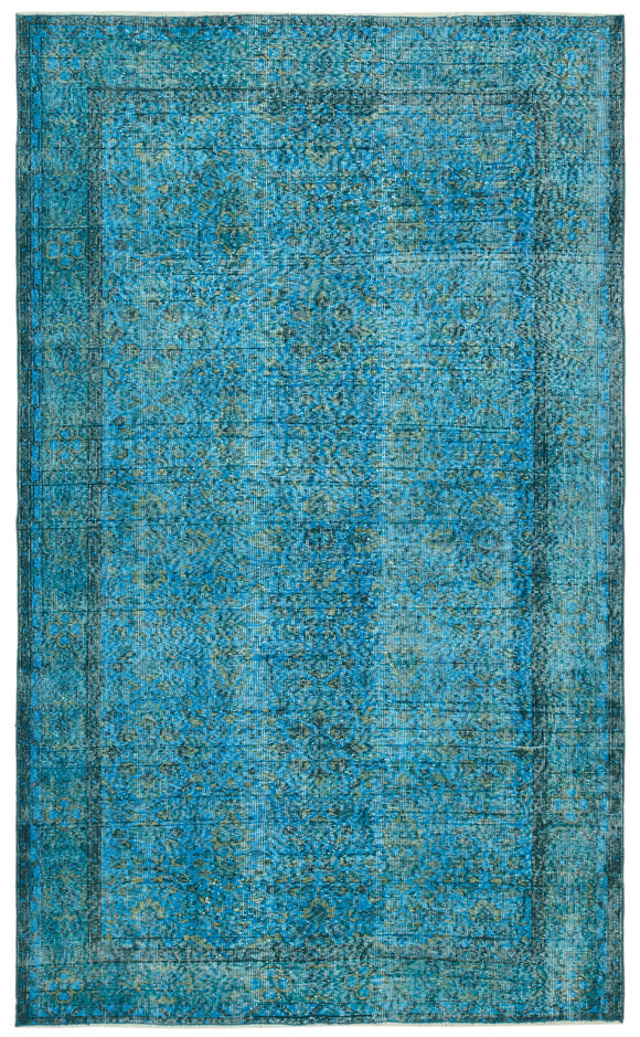 5' 2'' x 8' 7'' Handmade Vintage Overdyed Rug