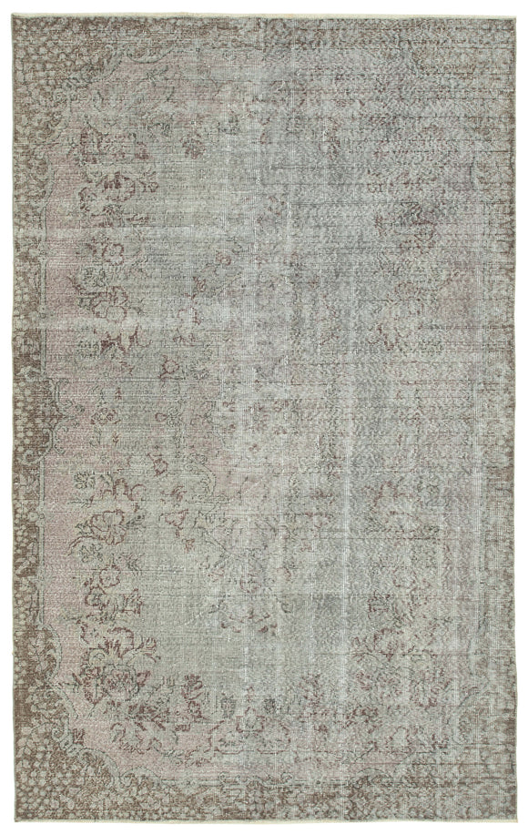 5' 10'' x 9' 2'' Handmade Vintage Overdyed Rug