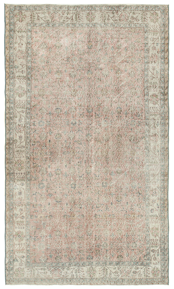 5' 3'' x 9' 4'' Handmade Vintage Overdyed Rug