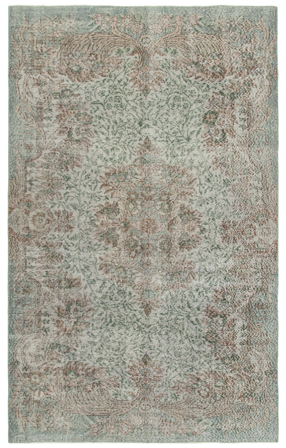 5' 9'' x 9' Handmade Vintage Overdyed Rug