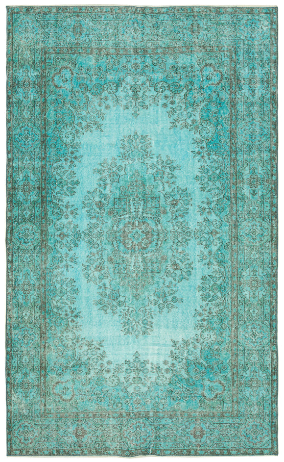 5' 8'' x 9' 1'' Handmade Vintage Overdyed Rug