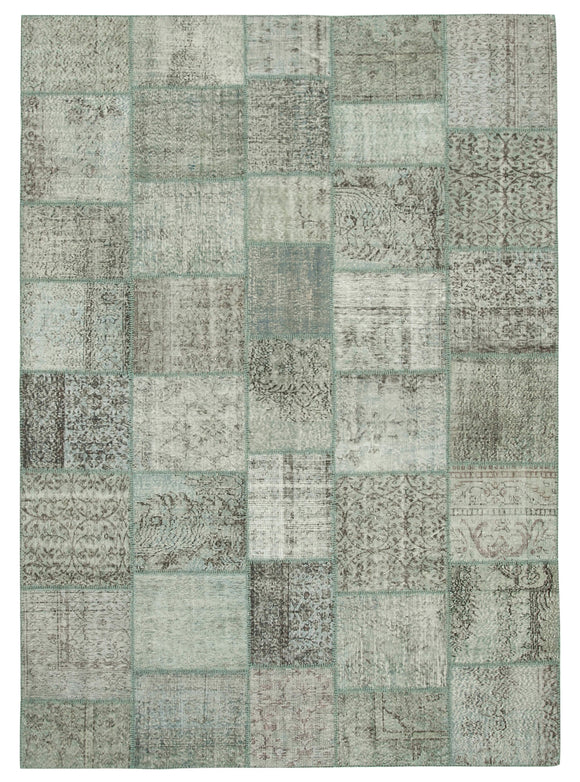 8' 2'' x 11' 6'' Hand-Knotted Turkish Patchwork Rug