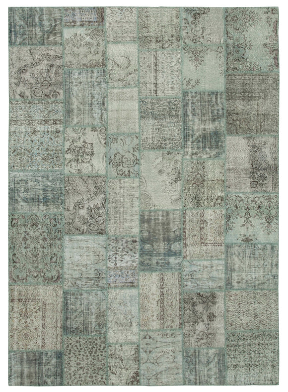 8' 2'' x 11' 6'' Hand-Knotted Turkish Patchwork Rug