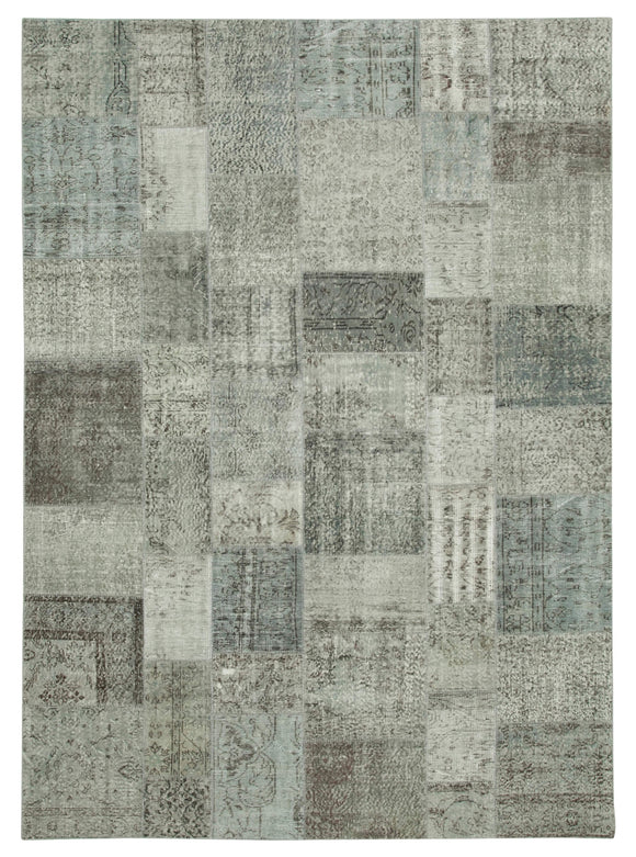 8' 3'' x 11' 6'' Hand-Knotted Turkish Patchwork Rug
