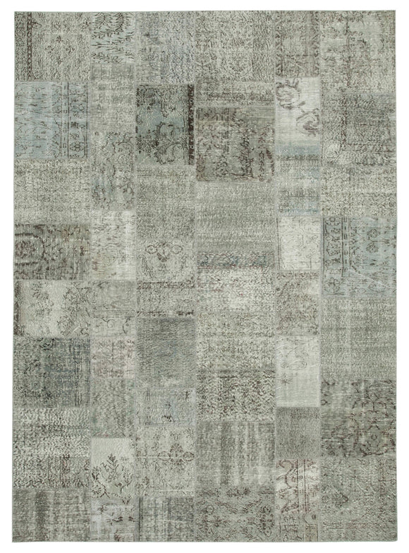 8' 2'' x 11' 6'' Hand-Knotted Turkish Patchwork Rug