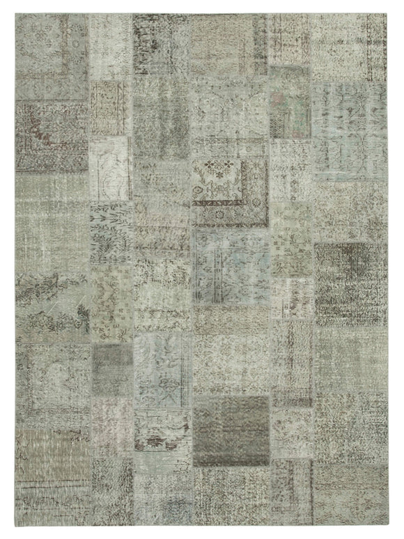 8' 2'' x 11' 6'' Hand-Knotted Turkish Patchwork Rug