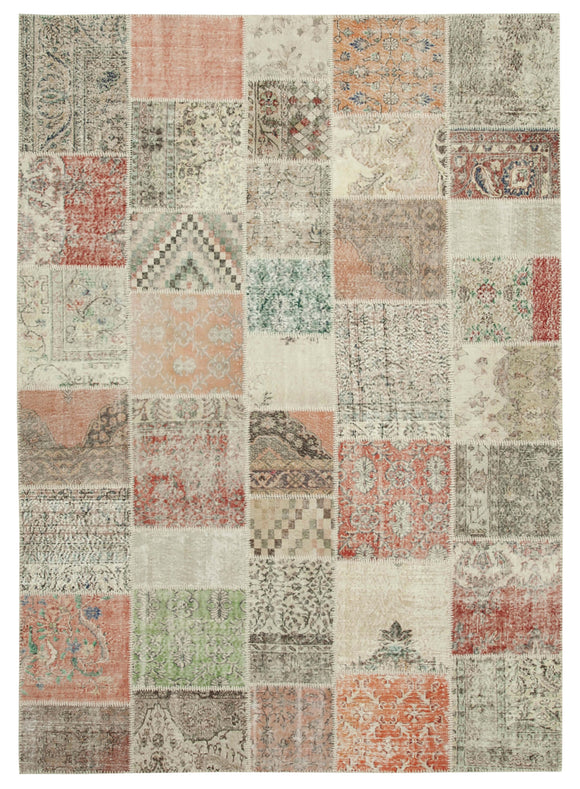 8' 2'' x 11' 6'' Hand-Knotted Turkish Patchwork Rug
