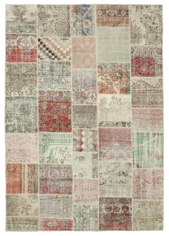 8' 1'' x 11' 6'' Hand-Knotted Turkish Patchwork Rug