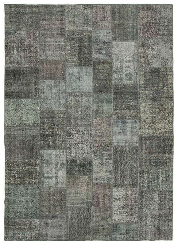 8' 1'' x 11' 6'' Hand-Knotted Turkish Patchwork Rug