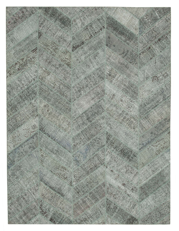 9' 1'' x 12' 1'' Hand-Knotted Turkish Patchwork Rug