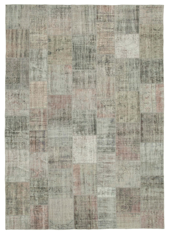 8' 2'' x 11' 7'' Hand-Knotted Turkish Patchwork Rug