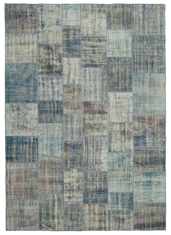 8' x 11' 7'' Hand-Knotted Turkish Patchwork Rug
