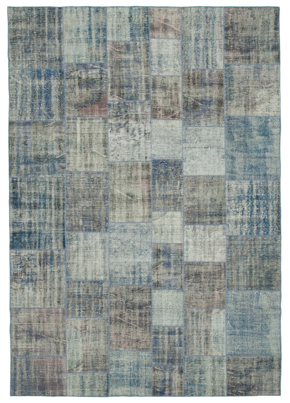 8' 1'' x 11' 8'' Hand-Knotted Turkish Patchwork Rug
