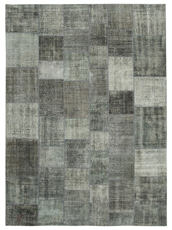8' 2'' x 11' 4'' Hand-Knotted Turkish Patchwork Rug