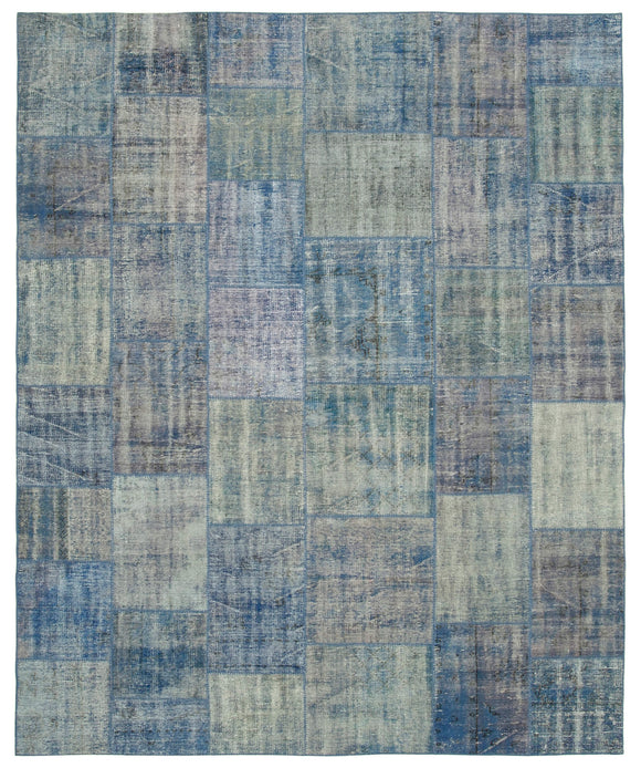 8' 0'' x 9' 9'' Hand-Knotted Turkish Patchwork Rug