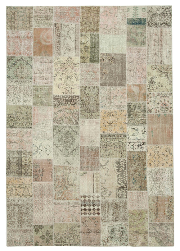 7' 11'' x 11' 6'' Hand-Knotted Turkish Patchwork Rug
