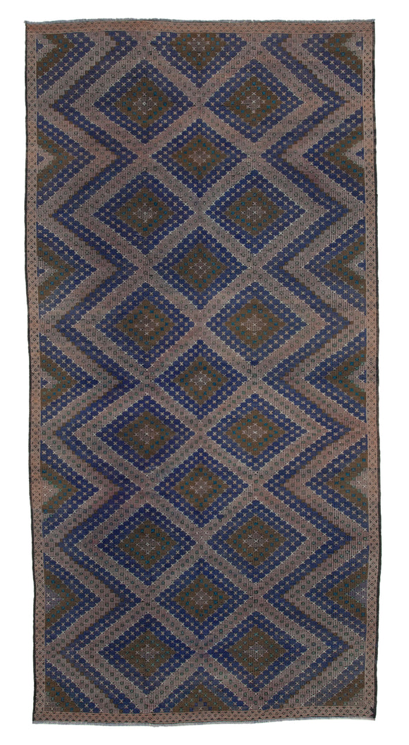 5' 10'' x 12' 1'' Turkish Vintage Kilim Rug