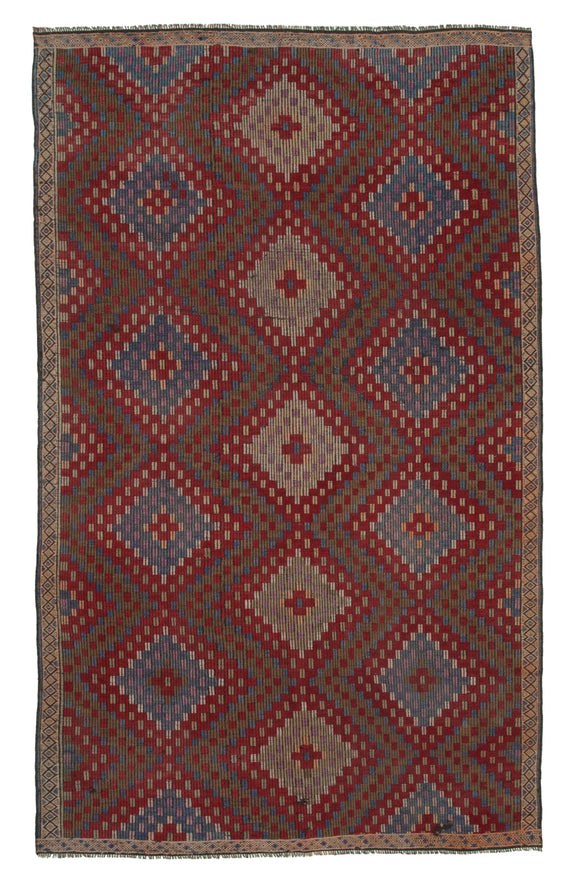 6' 3'' x 10' 4'' Turkish Vintage Kilim Rug