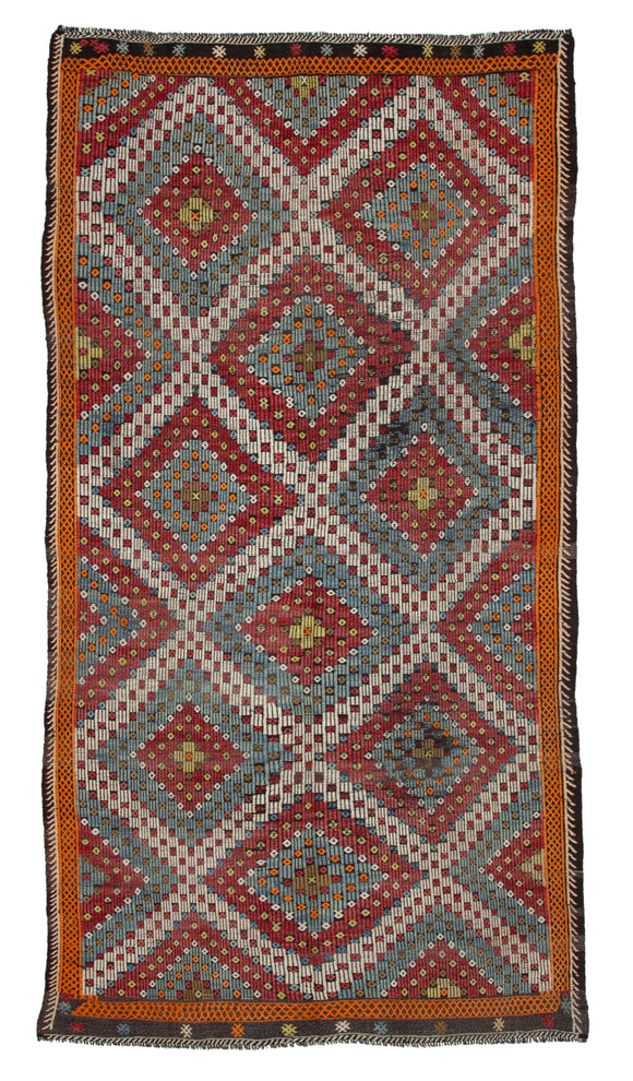 5' 9'' x 11' 1'' Turkish Vintage Kilim Rug
