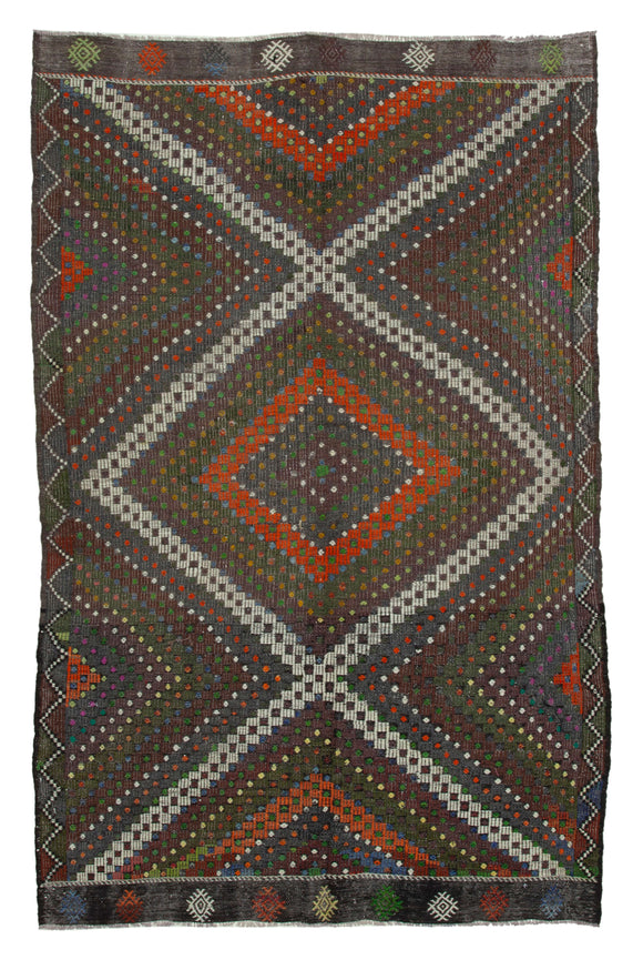 6' 1'' x 9' 9'' Turkish Vintage Kilim Rug