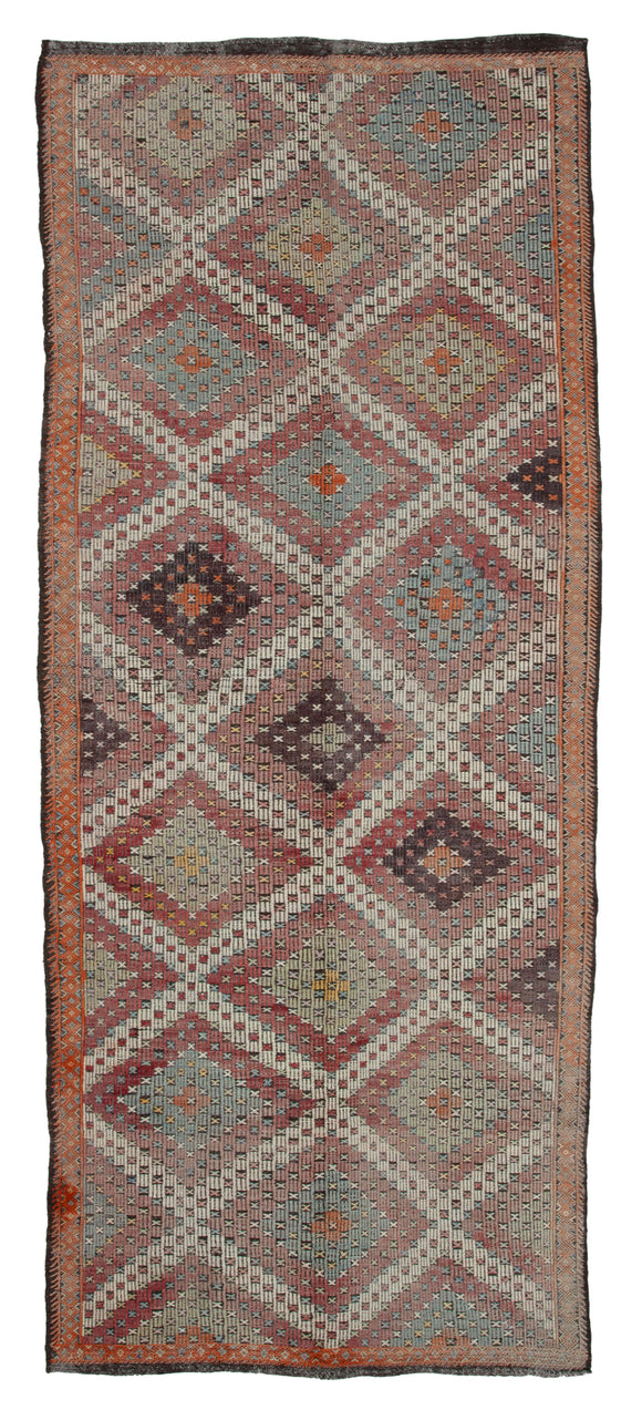 4' 9'' x 12' 2'' Turkish Vintage Kilim Rug