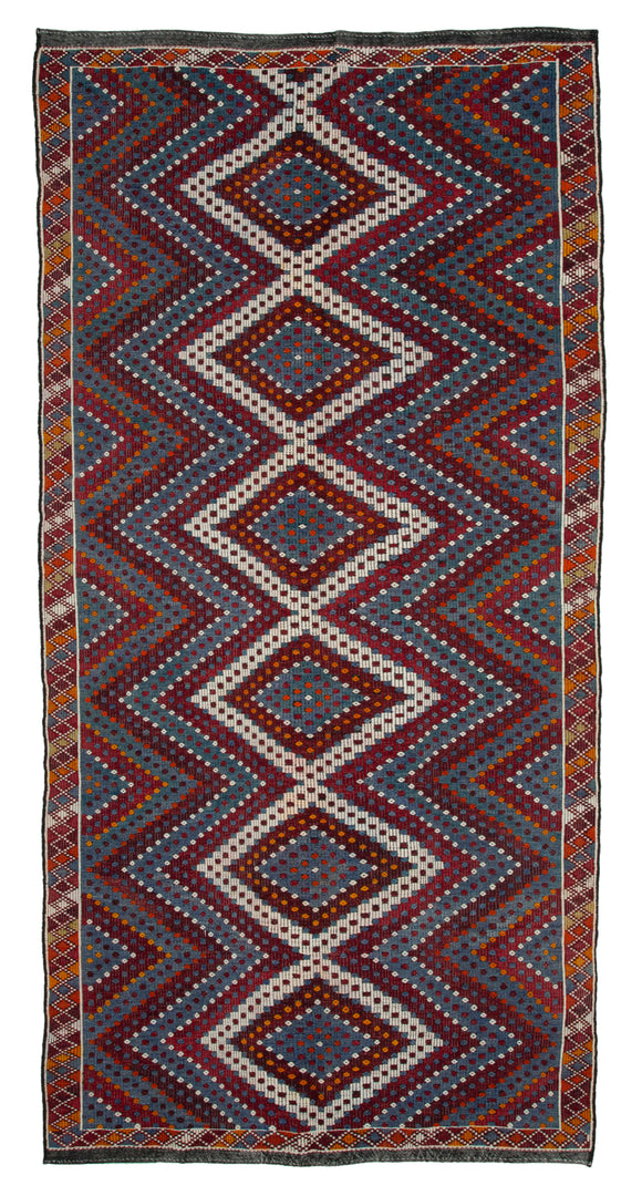 6' x 12' 4'' Turkish Vintage Kilim Rug