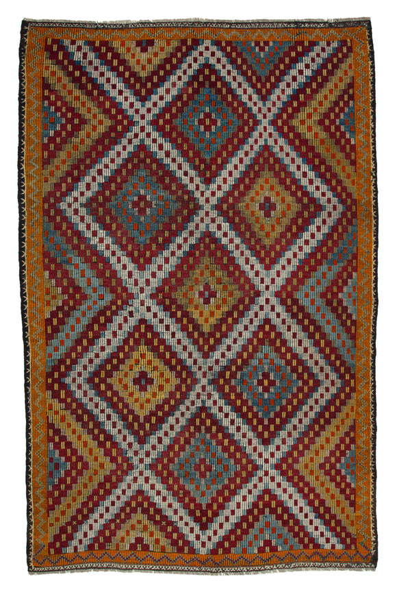 6' 8'' x 10' 6'' Turkish Vintage Kilim Rug