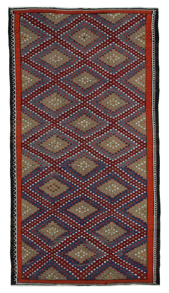 6' 7'' x 11' 9'' Turkish Vintage Kilim Rug