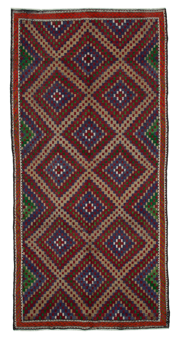5' 10'' x 12' 4'' Turkish Vintage Kilim Rug