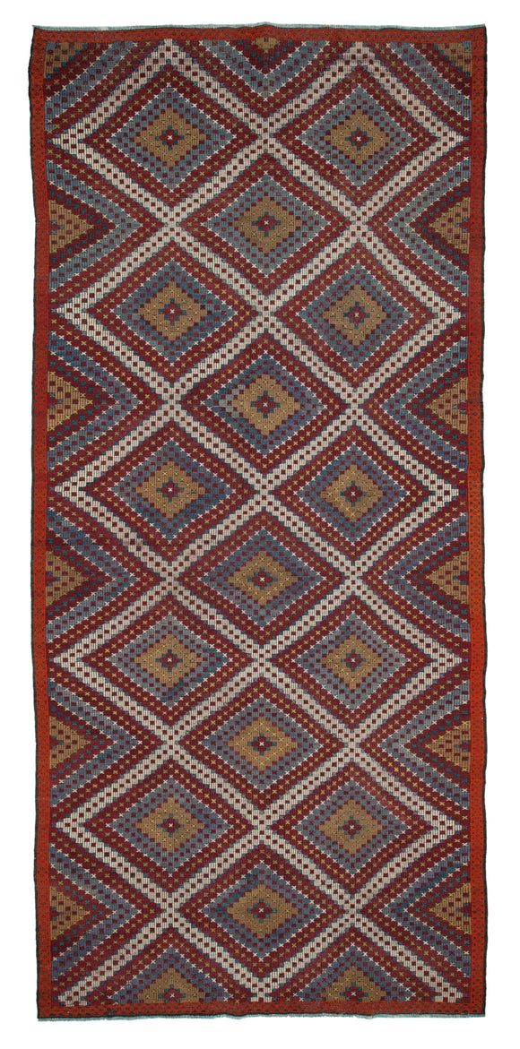 6' 7'' x 14' 2'' Turkish Vintage Kilim Rug