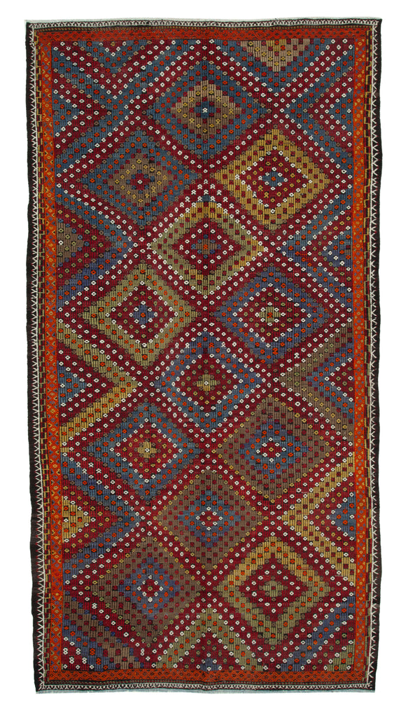 5' 11'' x 11' 4'' Turkish Vintage Kilim Rug