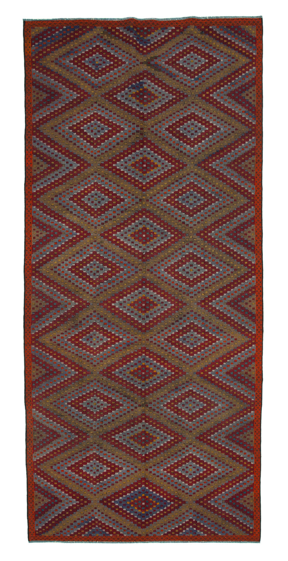 5' 9'' x 12' 4'' Turkish Vintage Kilim Rug