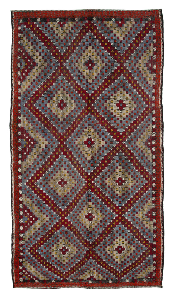 5' 9'' x 10' 9'' Turkish Vintage Kilim Rug