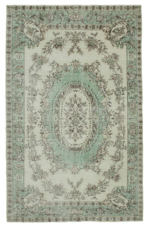 5' 10'' x 9' 2'' Hand-Knotted Vintage Turkish Rug