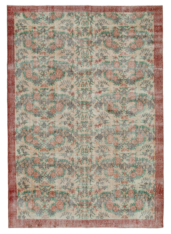 6' 10'' x 9' 11'' Hand-Knotted Vintage Turkish Rug