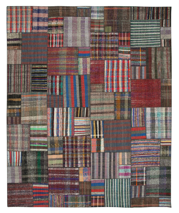 10' 10'' x 13' 3'' Vintage Turkish Patchwork Kilim Rug