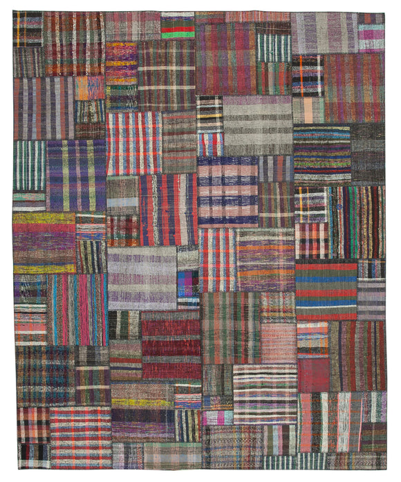 10' 9'' x 13' 5'' Vintage Turkish Patchwork Kilim Rug